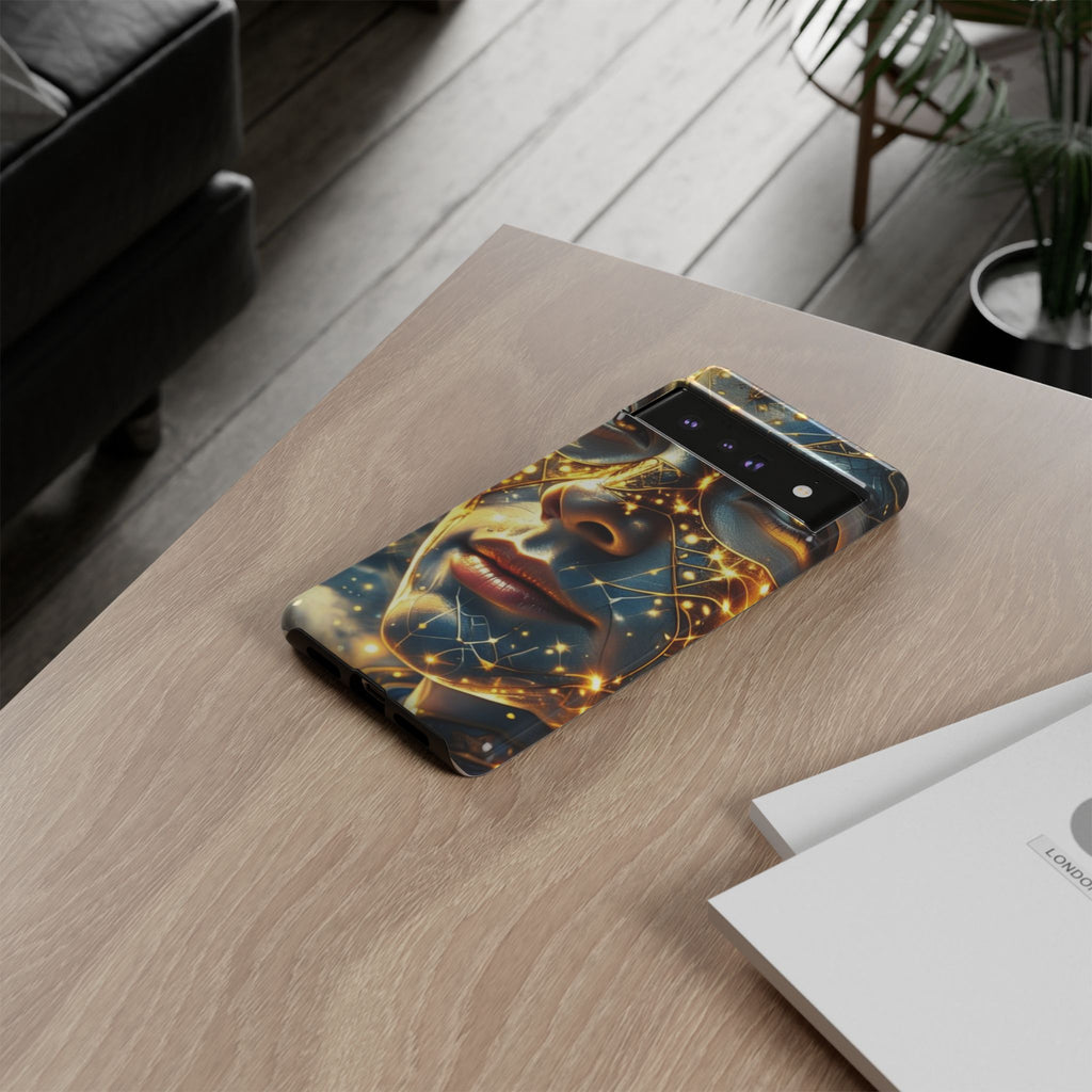 PRB Galactic Portrait Tough Case | Cosmic Face Phone Case, Starry Nebula Design by Power Runs Black