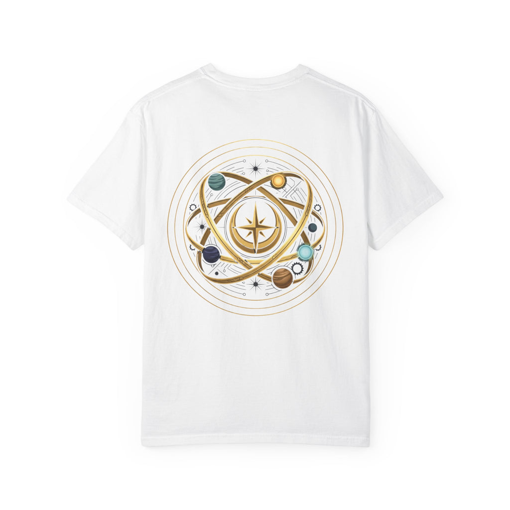 PRB Crown & Cosmos Graphic T-Shirt | Gold Royal Crest & Celestial Back by Printify