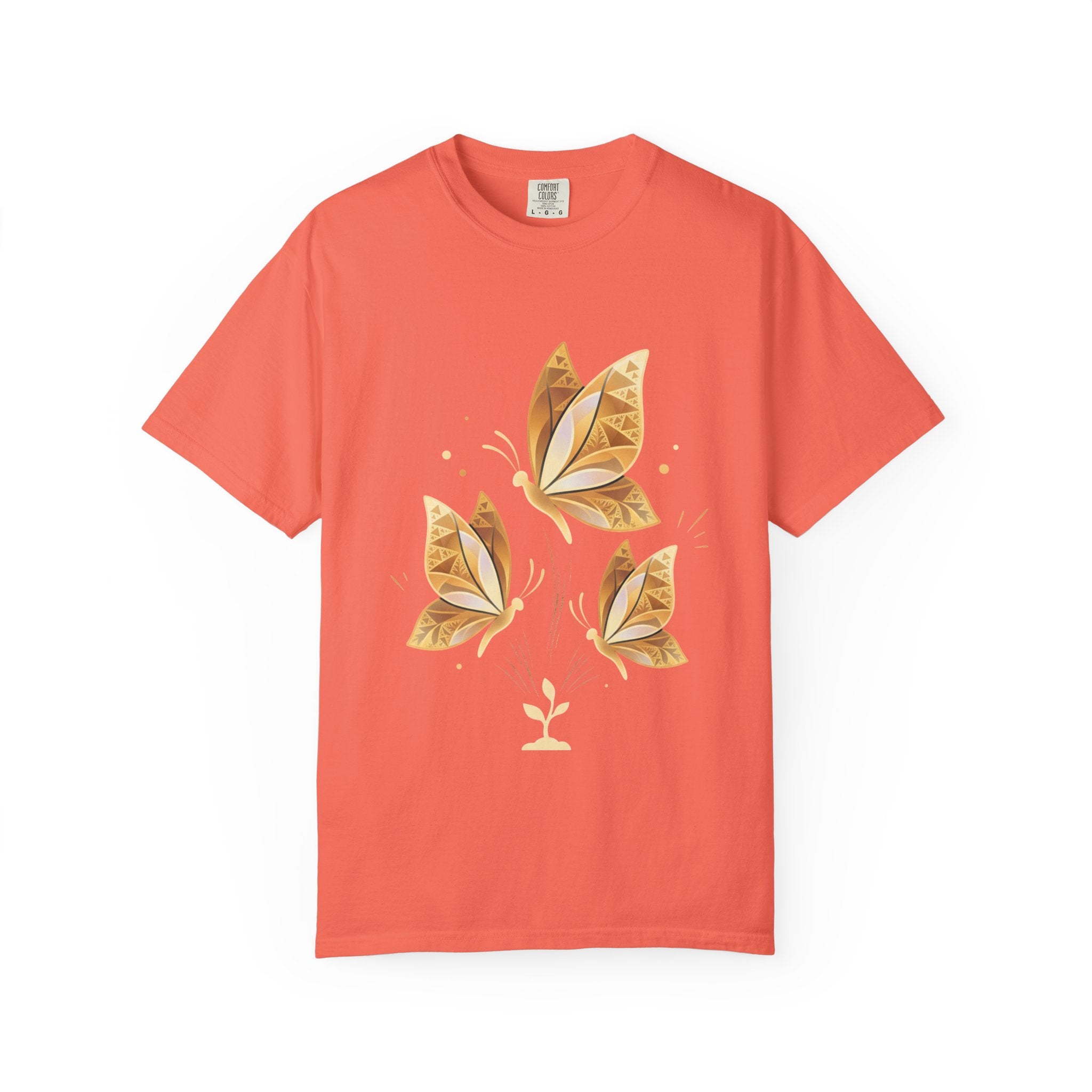 Autumn Leaf Trio T-Shirt | Vintage Garment-Dyed Fall Graphic Tee by Printify