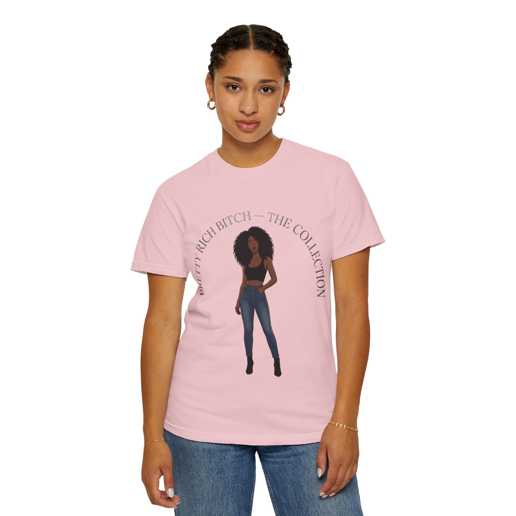 Pretty Rich Bitch The Collection by PRB Graphic Tee (Afro Curly Woman) by Power Runs Black