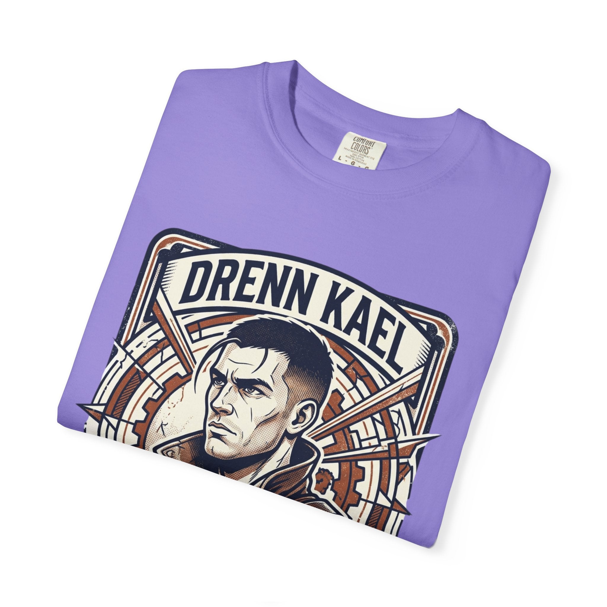 Power Runs Black PRB Drenn Kael Portrait T-Shirt — "Rebellion Twists the Axis" Graphic Tee by Printify