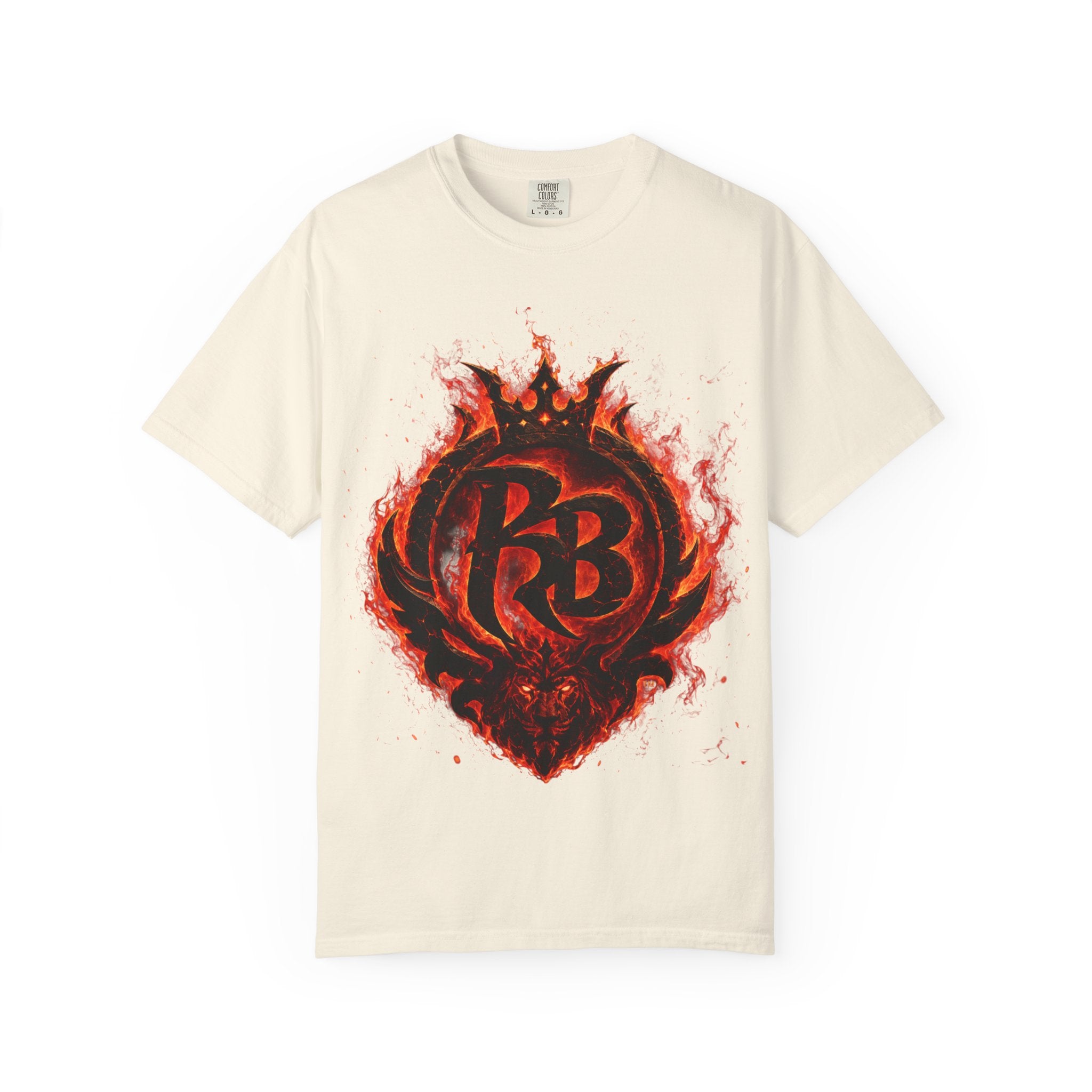 Power Runs Back PRB Flame Logo T-shirt | Fiery Emblem Tee, Grunge Rock Chic by Power Runs Black