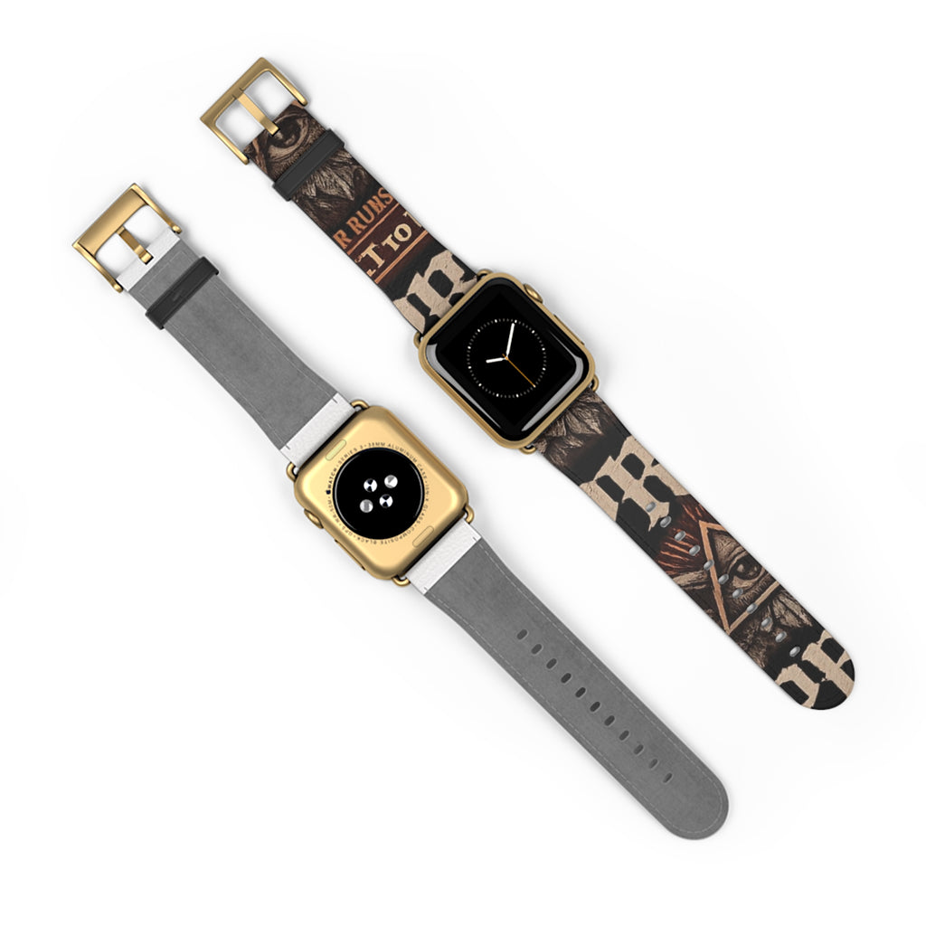 Mystic All-Seeing Eye Apple Watch Band — Vintage Occult Faux Leather Strap by Printify