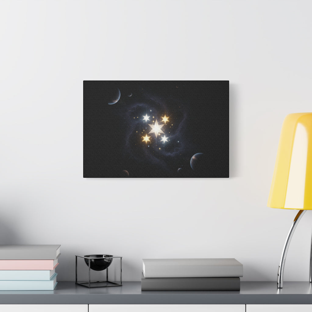 Power Runs Black PRB Glowing Star Constellation Canvas by Power Runs Black