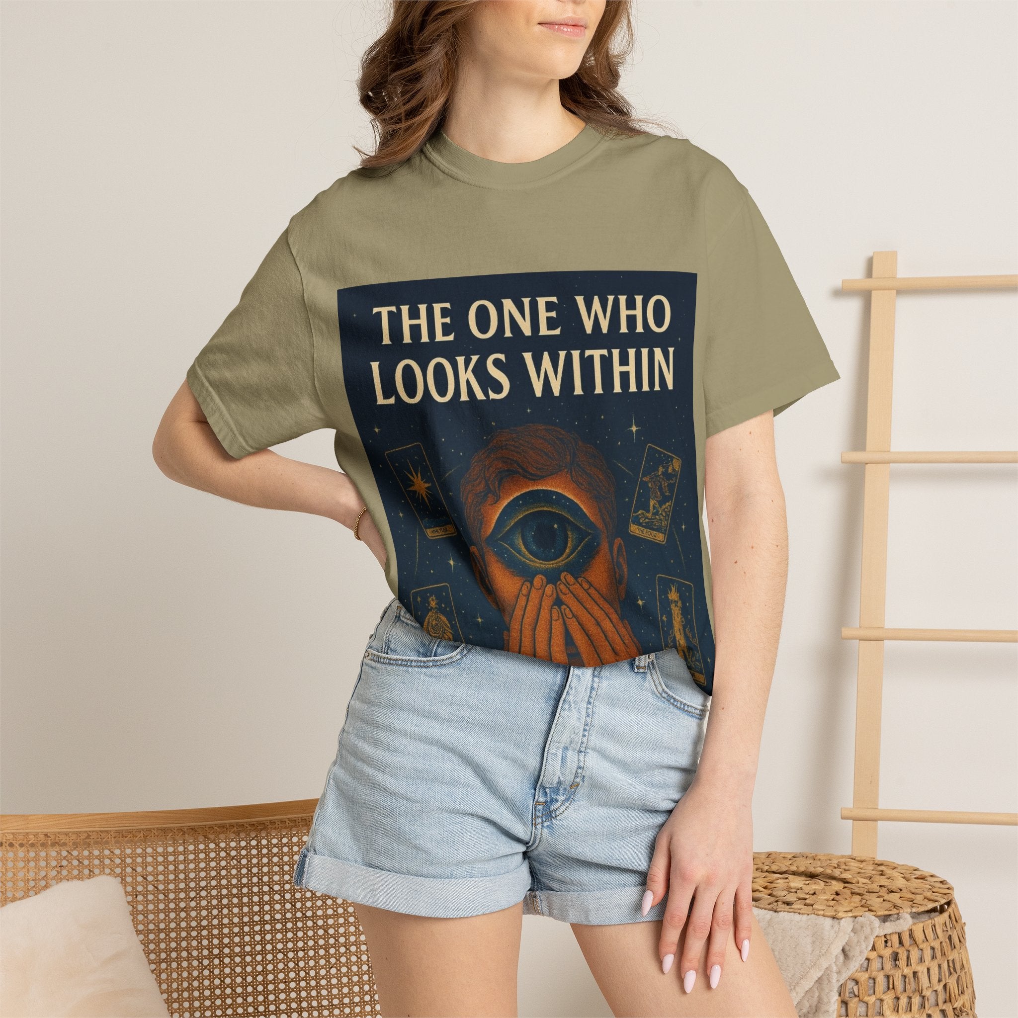 PRB Tarot Eye T-Shirt — "The One Who Looks Within" Mystical Graphic Tee by Power Runs Black