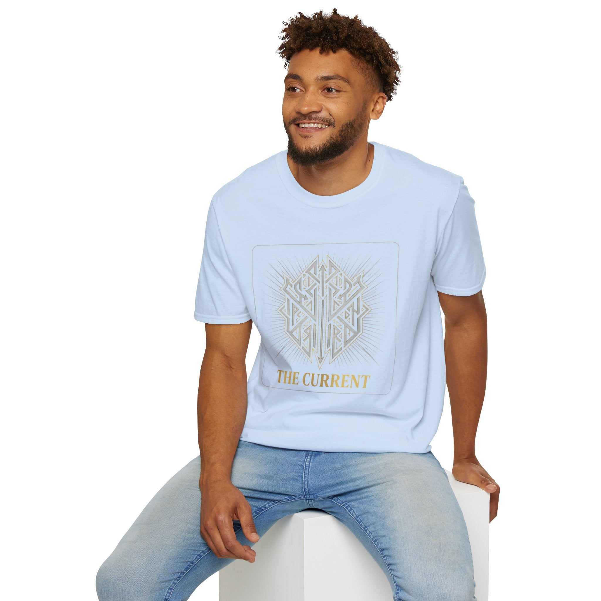 Power Runs Black PRB The Current Geometric Logo T-Shirt by Printify