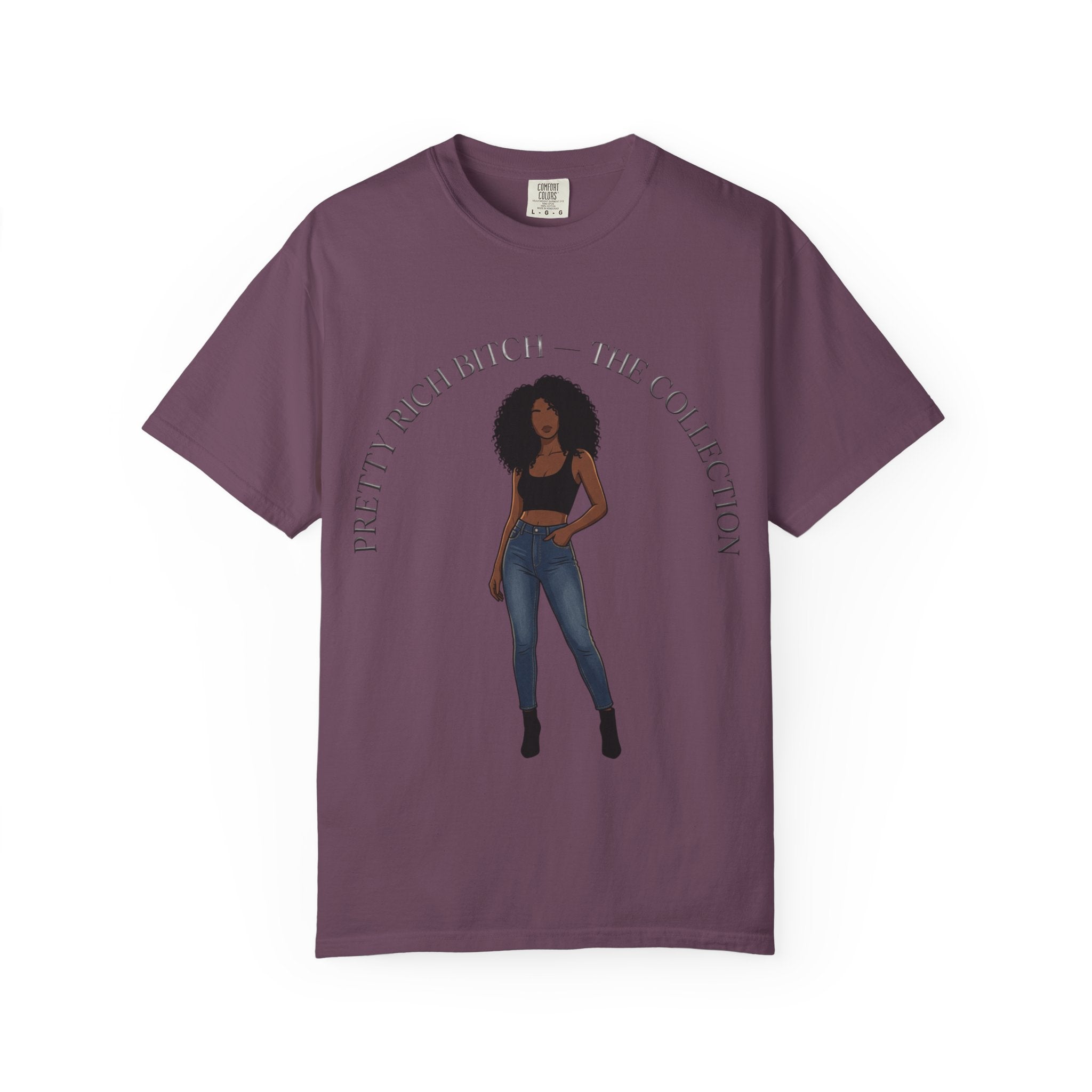 Pretty Rich Bitch The Collection by PRB Graphic Tee (Afro Curly Woman) by Power Runs Black