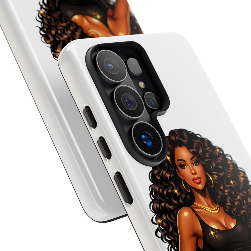 Pretty Rich Bitch by PRB Curly Hair Phone Case by Power Runs Black