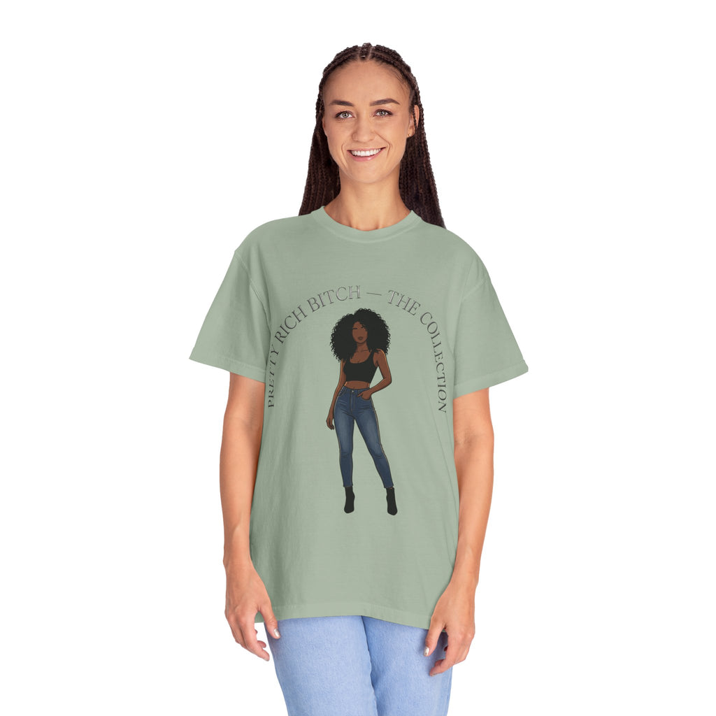 Pretty Rich Bitch The Collection by PRB Graphic Tee (Afro Curly Woman) by Power Runs Black