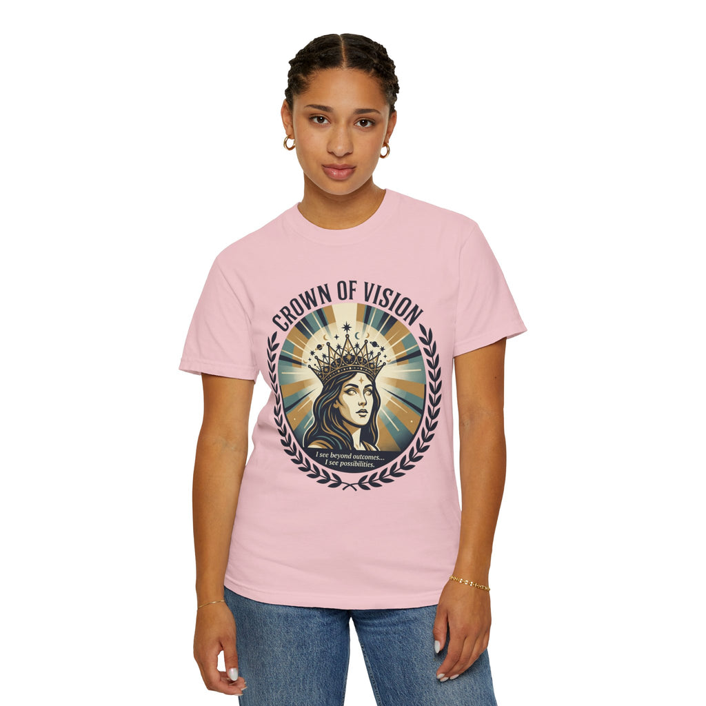 Power Runs Black Crown of Vision T-Shirt — Vintage Inspirational Graphic Tee by Printify
