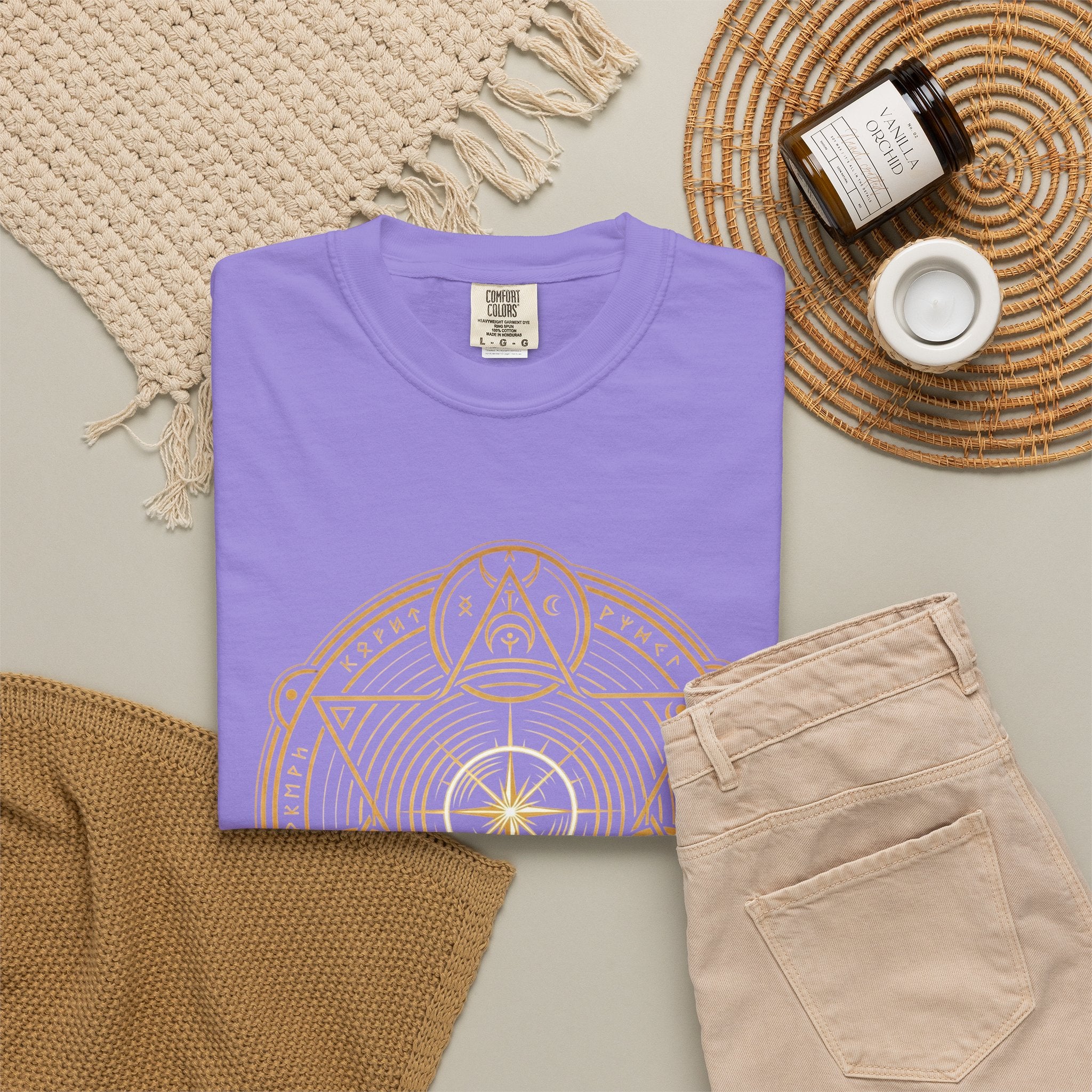 Power Runs Black PRB — Veyra Kain Geometric Sigil Tee with “Too Much Becomes Ruin” Graphic T-Shirt by Printify