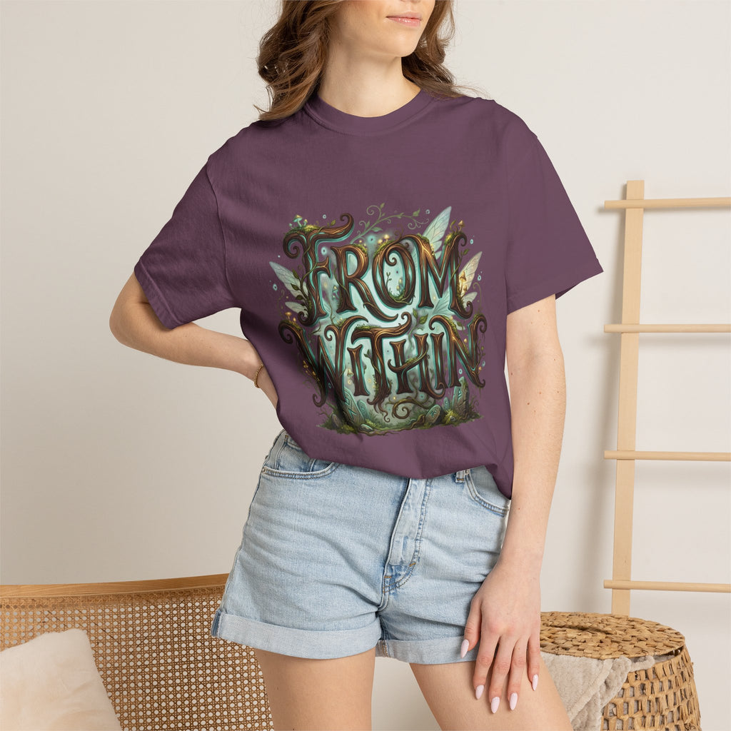 PRB From Within T-shirt | Nature Typography Forest Illustration by Power Runs Black