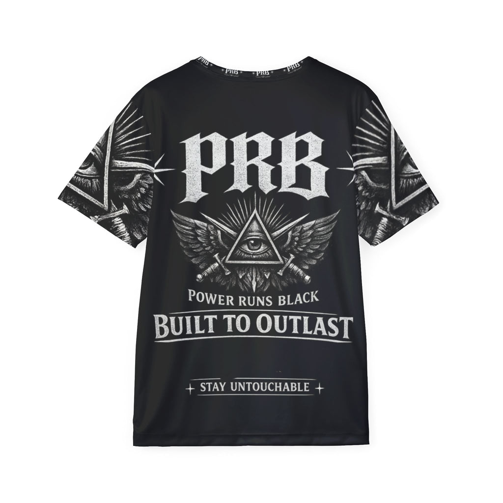 Power Runs Black PRB Untouchable Power Graphic Jersey — Men's All-Over-Print Athletic Tee by Printify