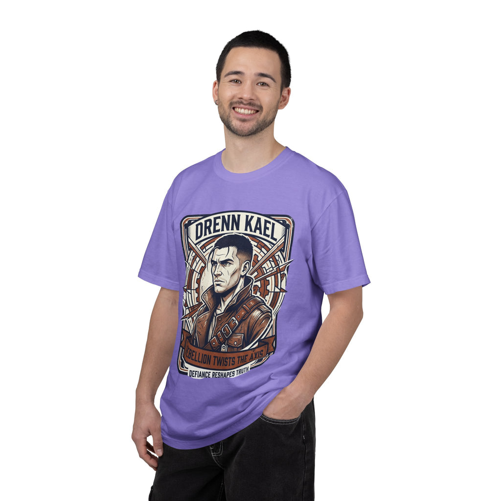 Power Runs Black PRB Drenn Kael Portrait T-Shirt — "Rebellion Twists the Axis" Graphic Tee by Printify