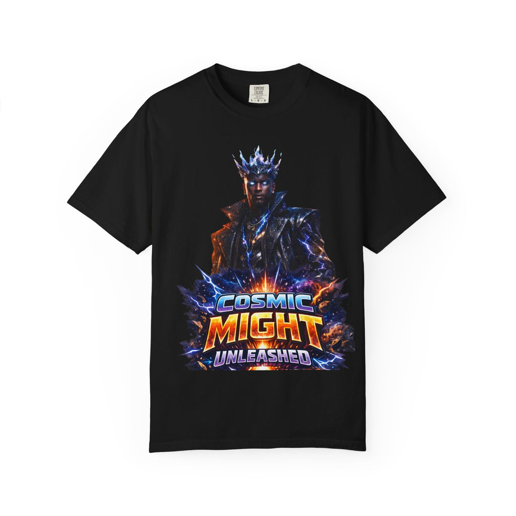 PRB Cosmic Might Unleashed T-shirt | Space Warrior Graphic Tee by Printify