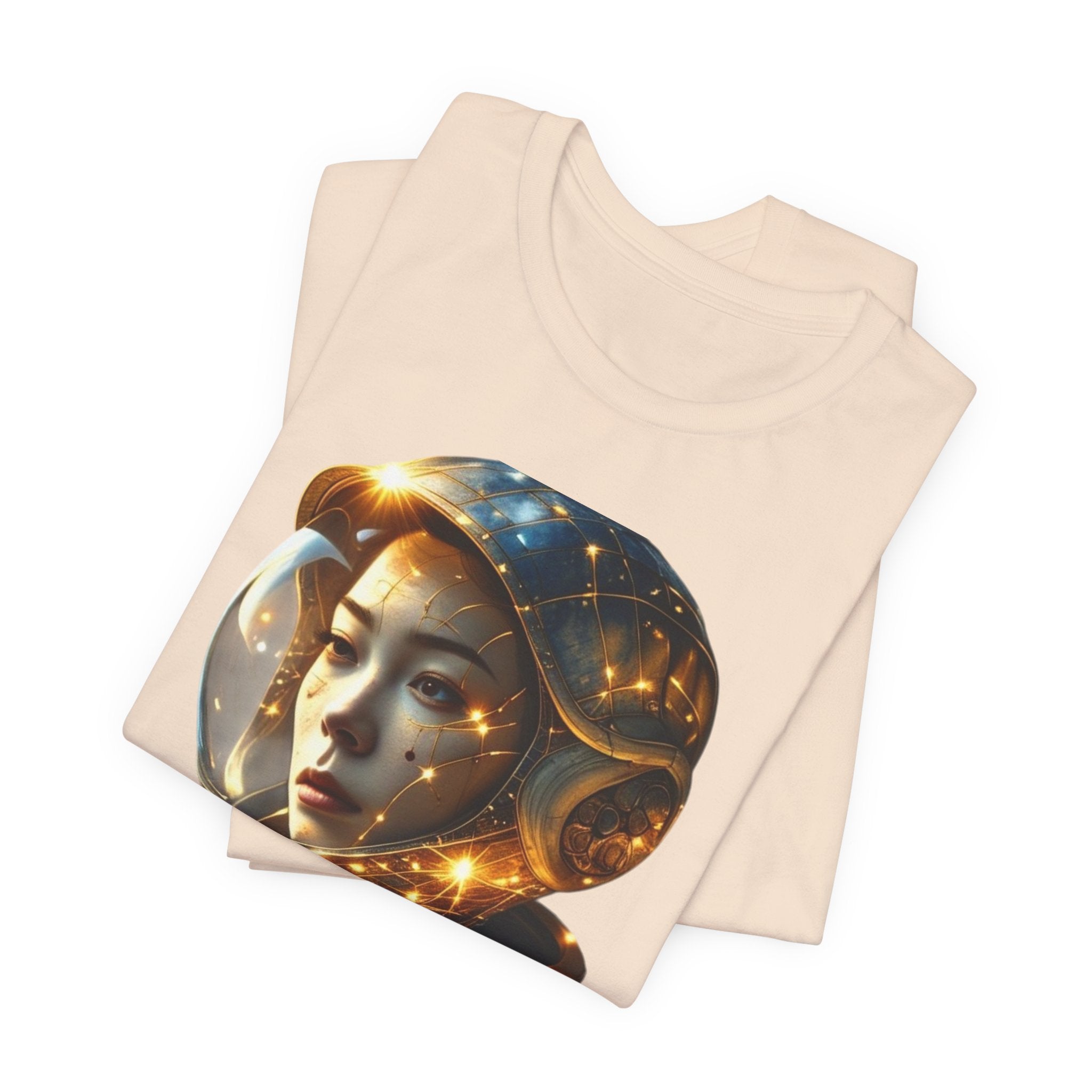 PRB Astronaut Portrait Tee — Starry Cosmic Helmet Graphic T-Shirt by Power Runs Black