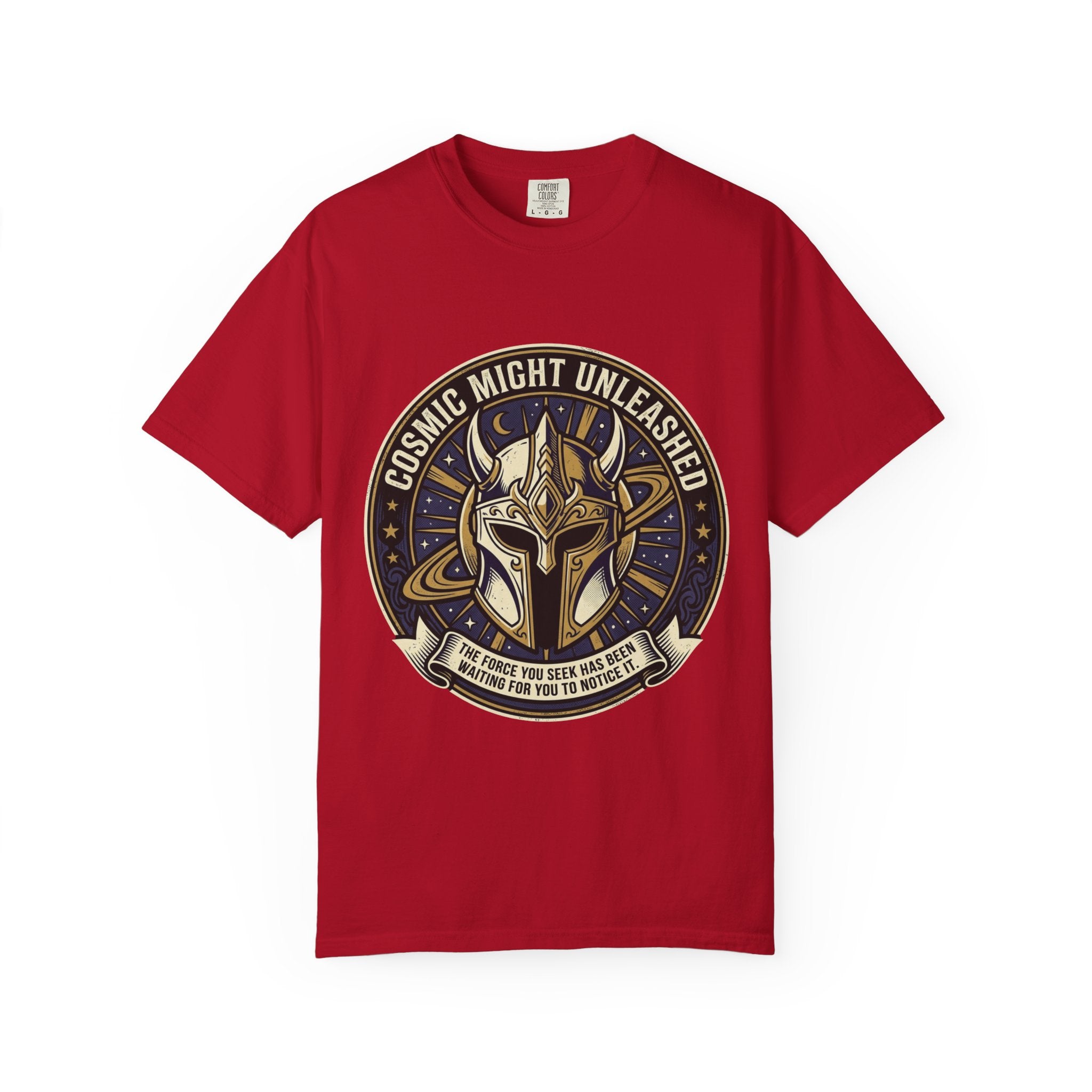 PRB Starforged Flex Cosmic Might Unleashed T-Shirt — Mythic Helmet Graphic Tee by Power Runs Black