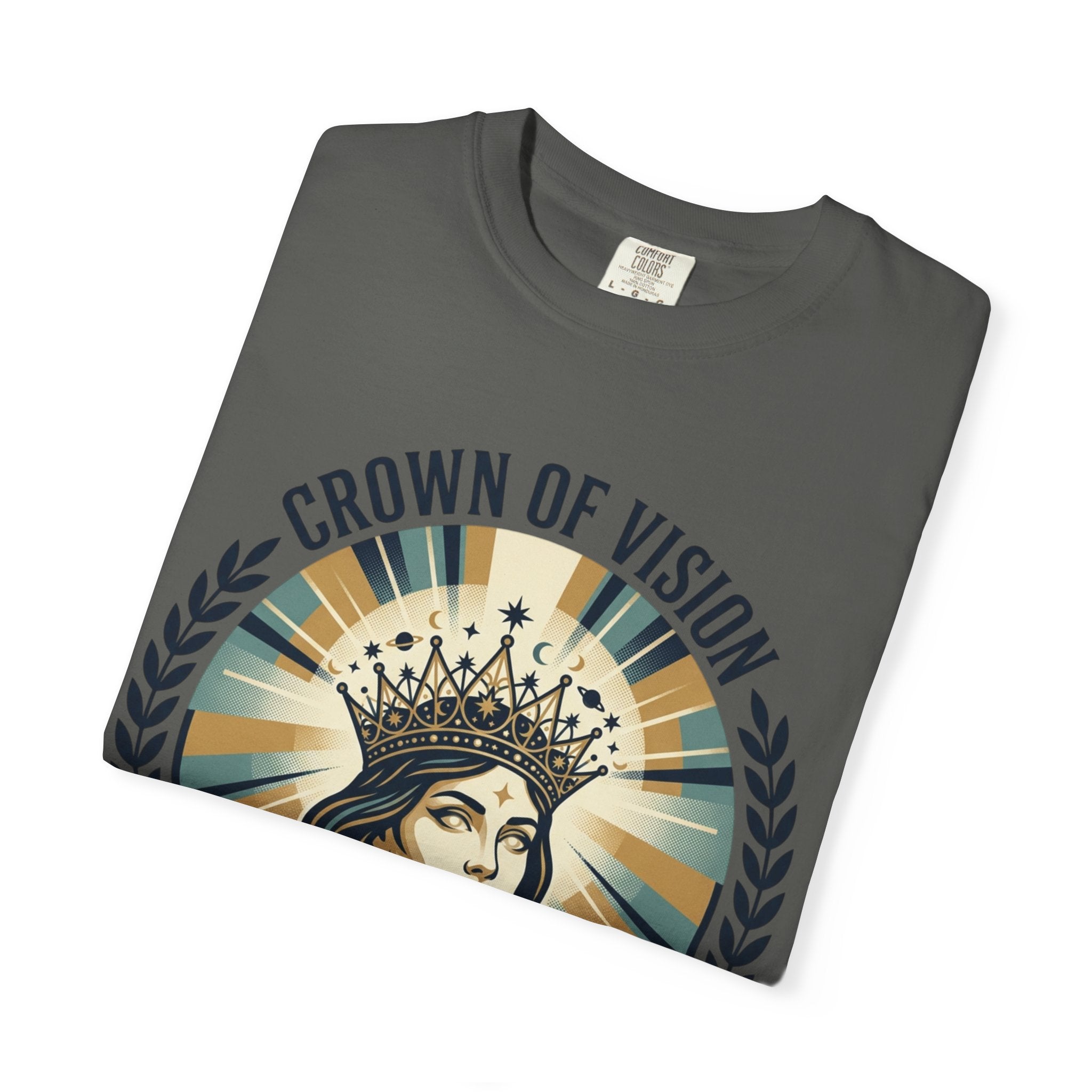Power Runs Black Crown of Vision T-Shirt — Vintage Inspirational Graphic Tee by Printify