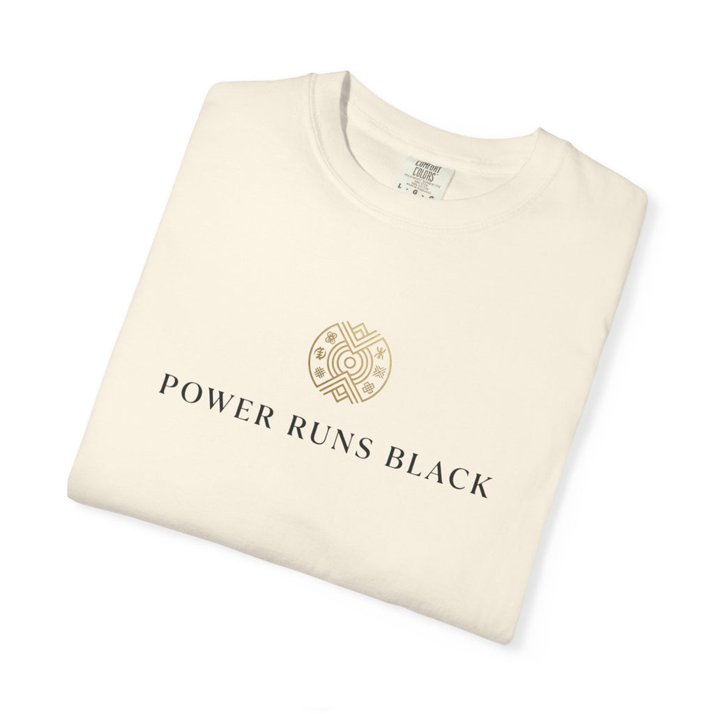 Power Runs Black PRB Graphic T-Shirt — Minimal Emblem Tee by Power Runs Black