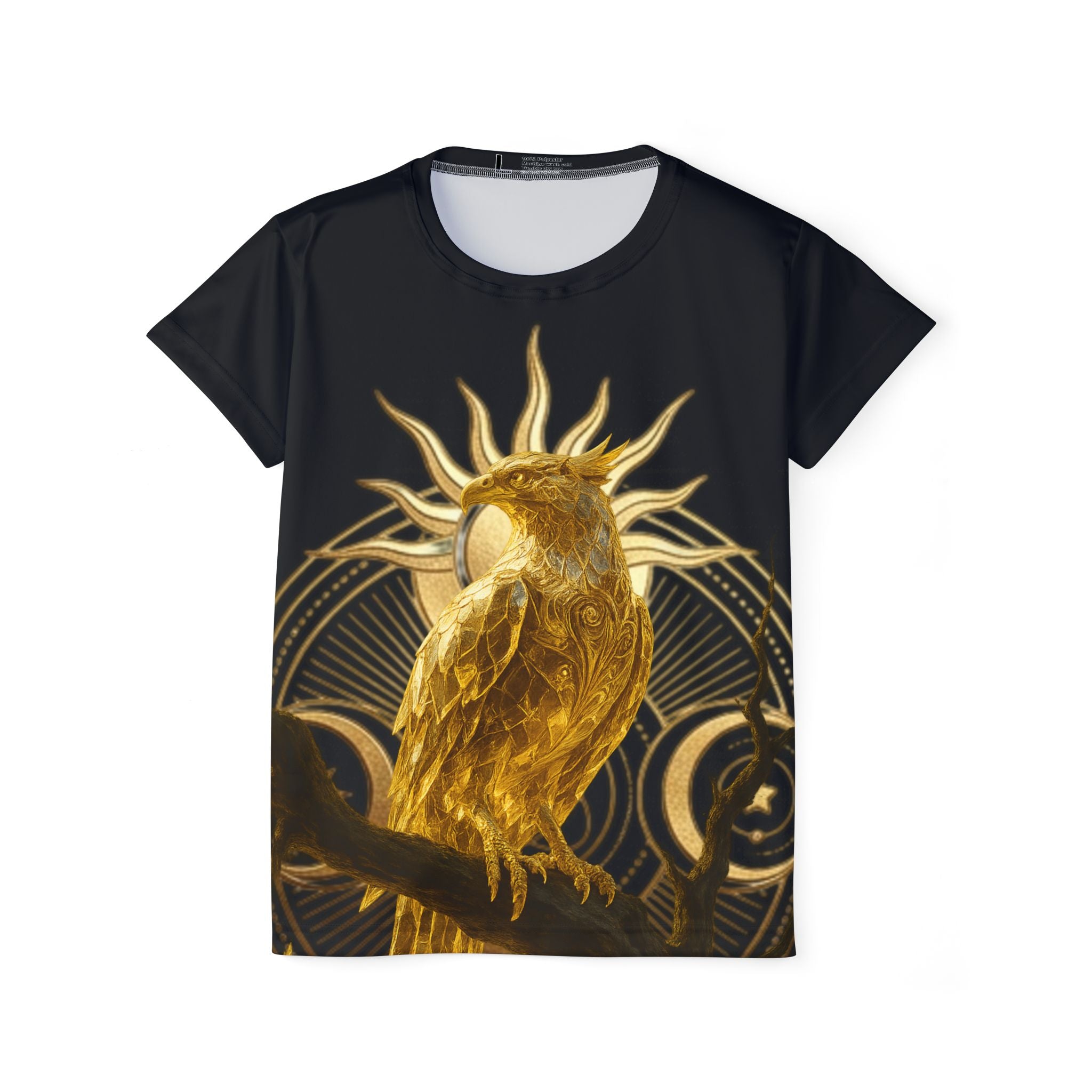 PRB Golden Eagle Illustration Women's Jersey | Night Forest Raptor Graphic by Power Runs Black