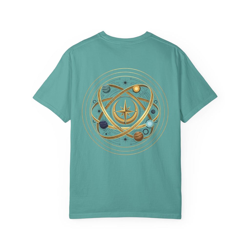 PRB Crown & Cosmos Graphic T-Shirt | Gold Royal Crest & Celestial Back by Printify