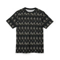 PRB Allover Black Skeleton Pattern Tee — Goth Halloween Cut & Sew Shirt by Printify