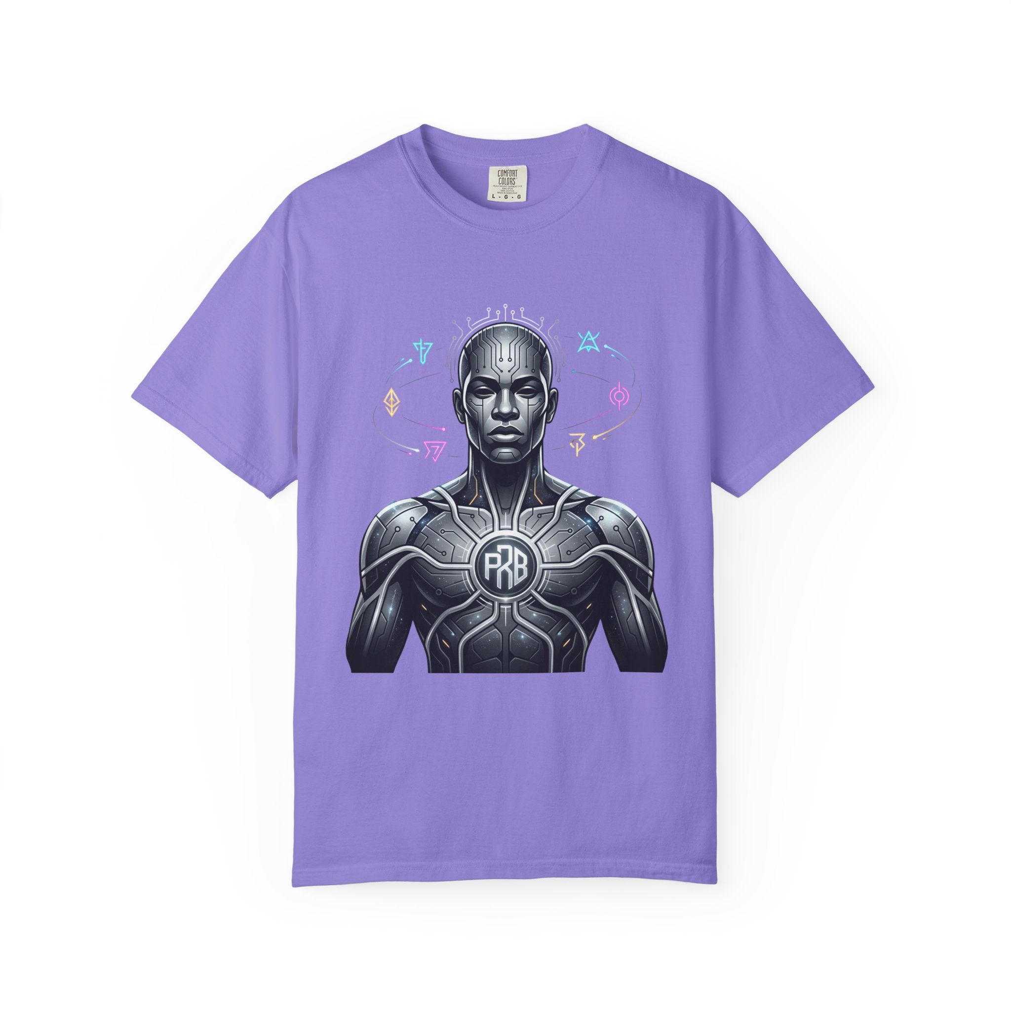Printify PRB Algorithm God: Cosmic Processor 4K — Cybernetic Warrior T-Shirt | - T-Shirt