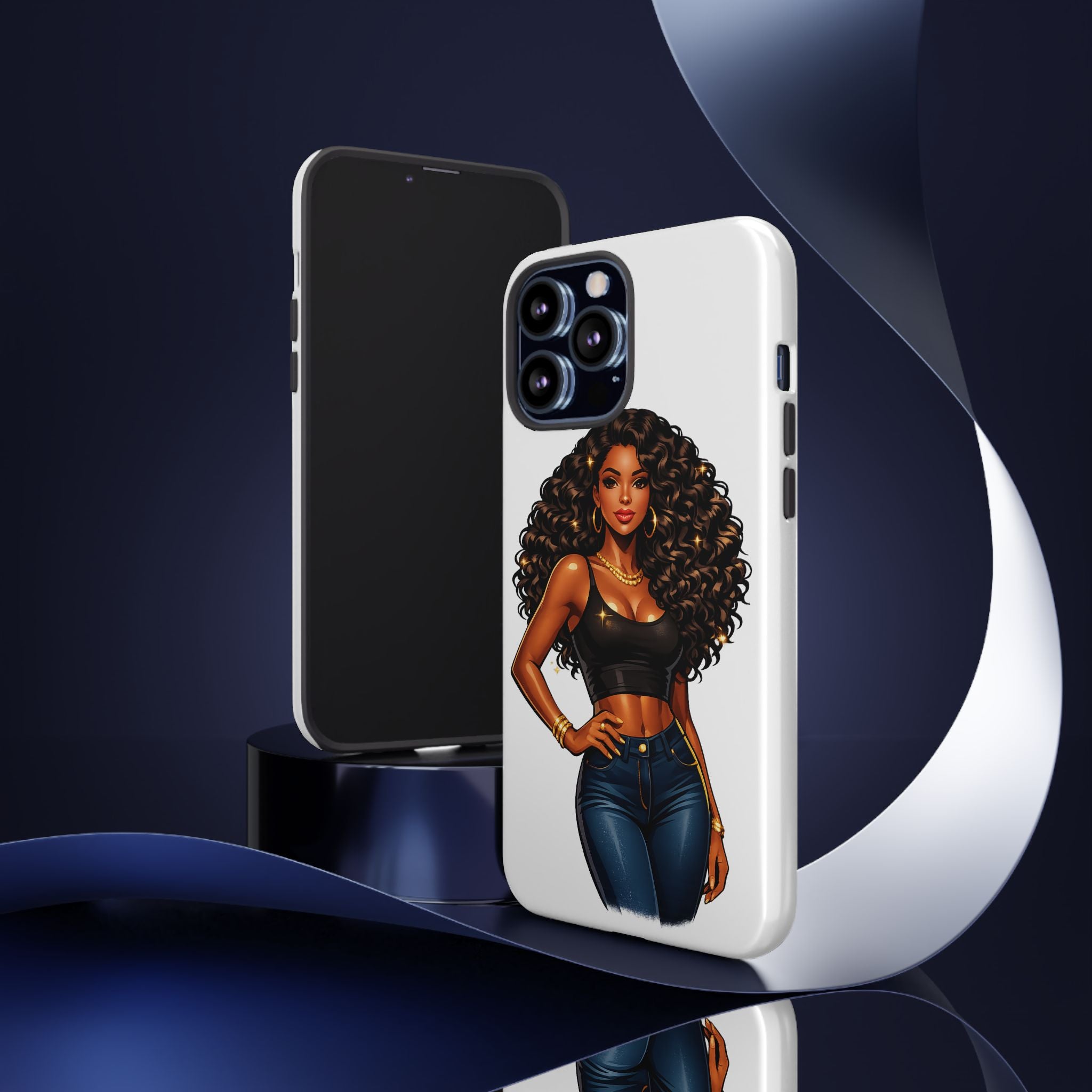 Pretty Rich Bitch by PRB Curly Hair Phone Case by Printify
