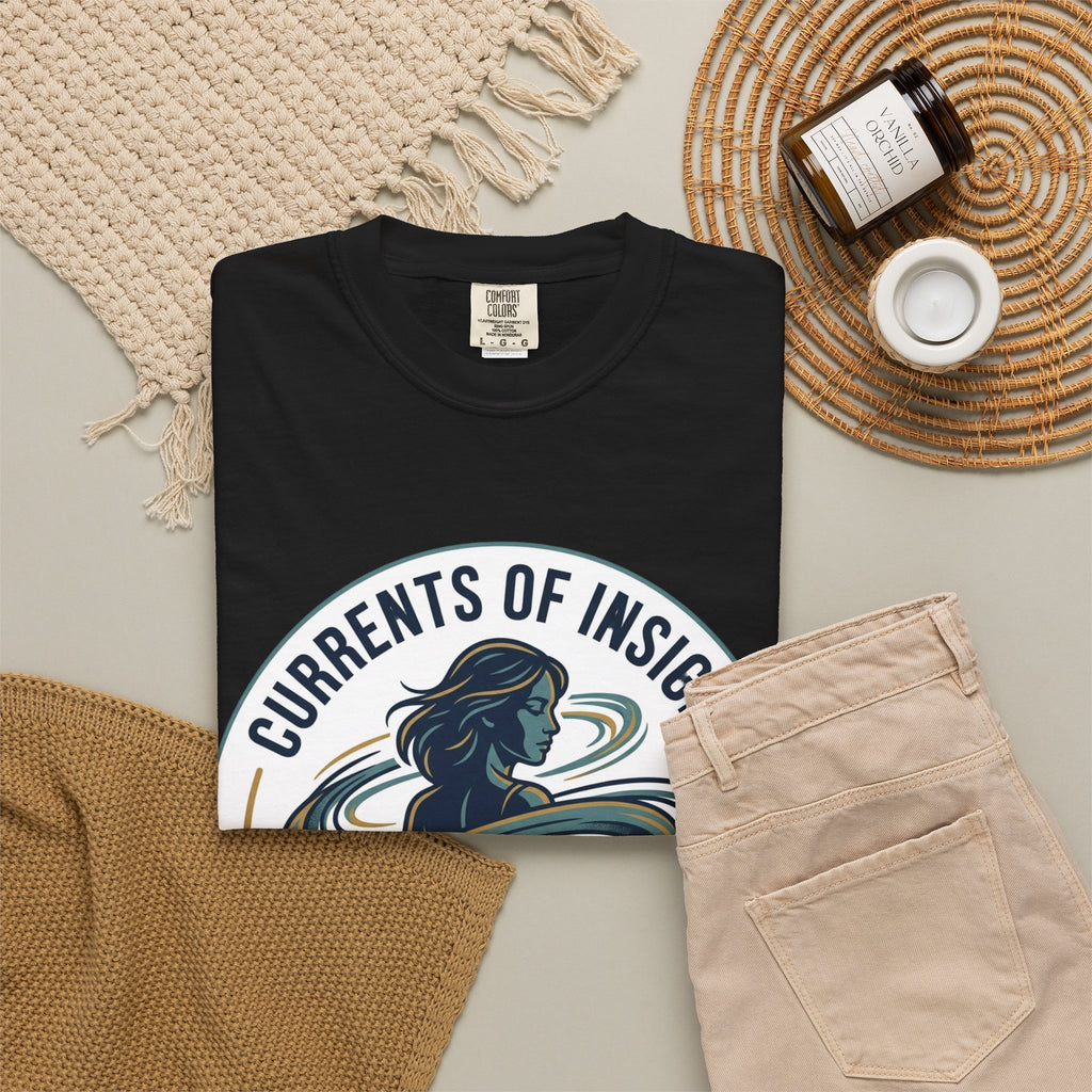 Power Runs Black Currents of Insight T-Shirt — 'Astra: Every thought leaves a trail' Graphic Tee by Power Runs Black