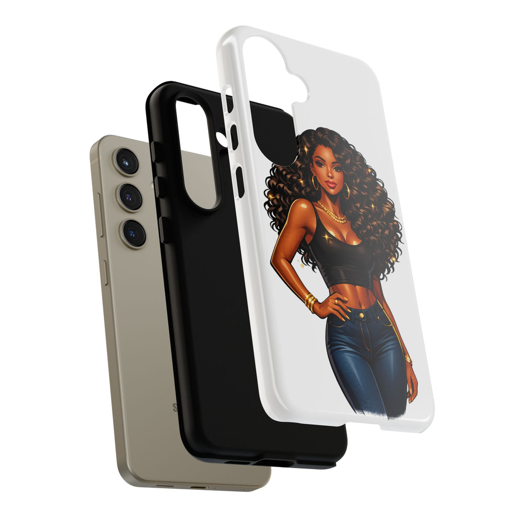 Pretty Rich Bitch by PRB Curly Hair Phone Case by Printify