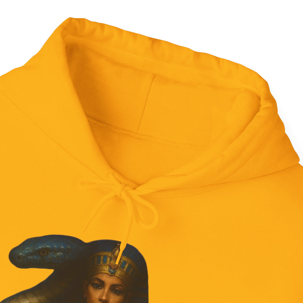 PRB Egyptian Goddess Portrait Hoodie | Serpent Headdress, Ancient Queen Art by Power Runs Black