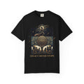 PRB Legacy Never Stops Graphic T-Shirt | Art Deco City Skyline Tee by Printify