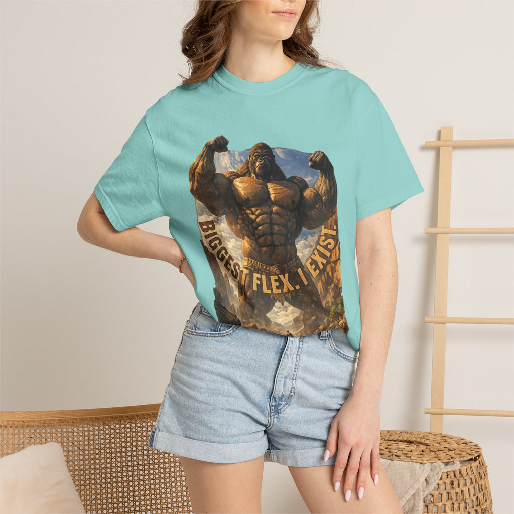PRB Biggest Flex I Exist T-Shirt — Funny Muscle Gorilla Graphic Tee by Power Runs Black