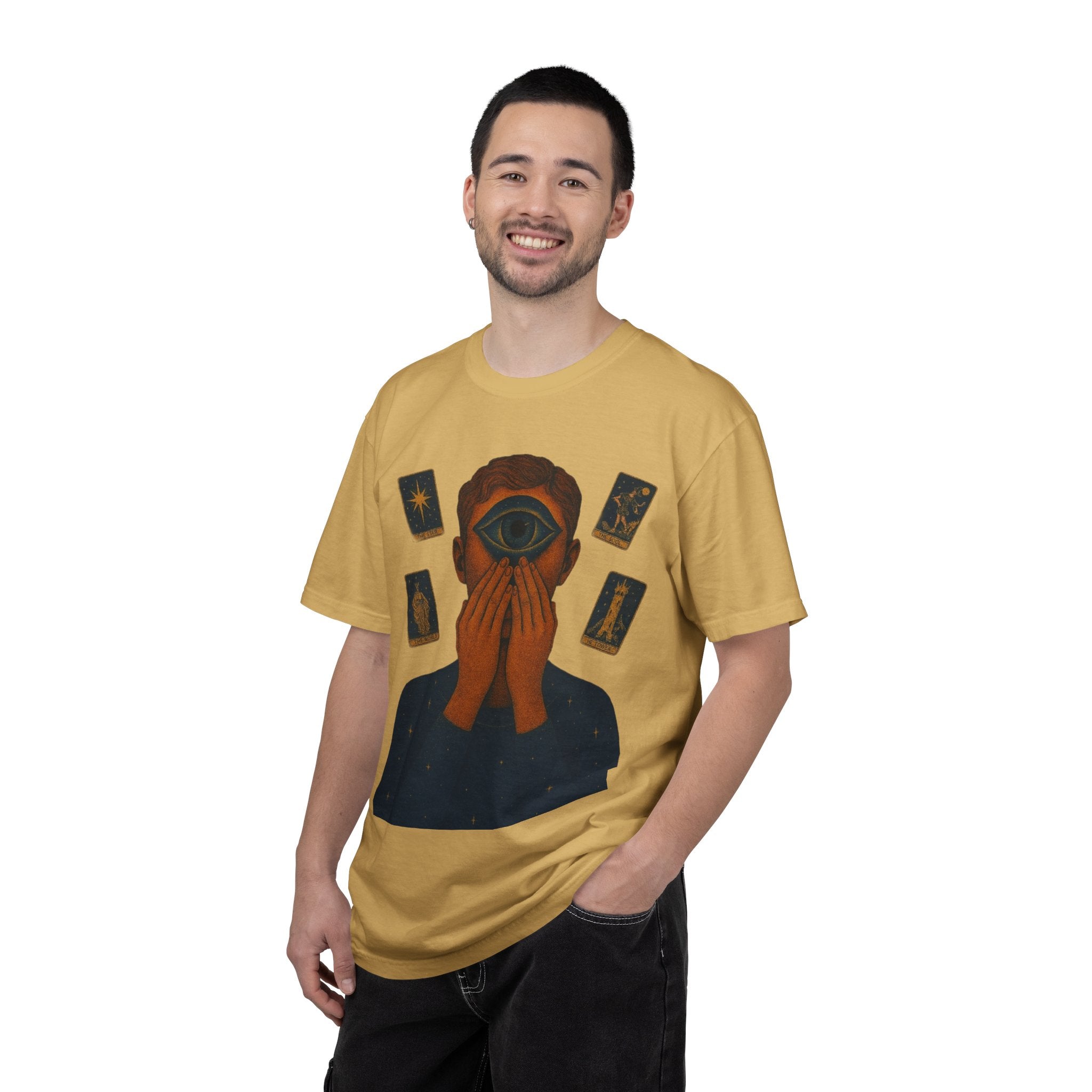 PRB Third Eye Tarot Illustration T-shirt | Occult Mystic Artwork by Power Runs Black