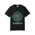Power Runs Black Cyberframe Unit T-Shirt — Futuristic Tech Armor Graphic Tee by Power Runs Black
