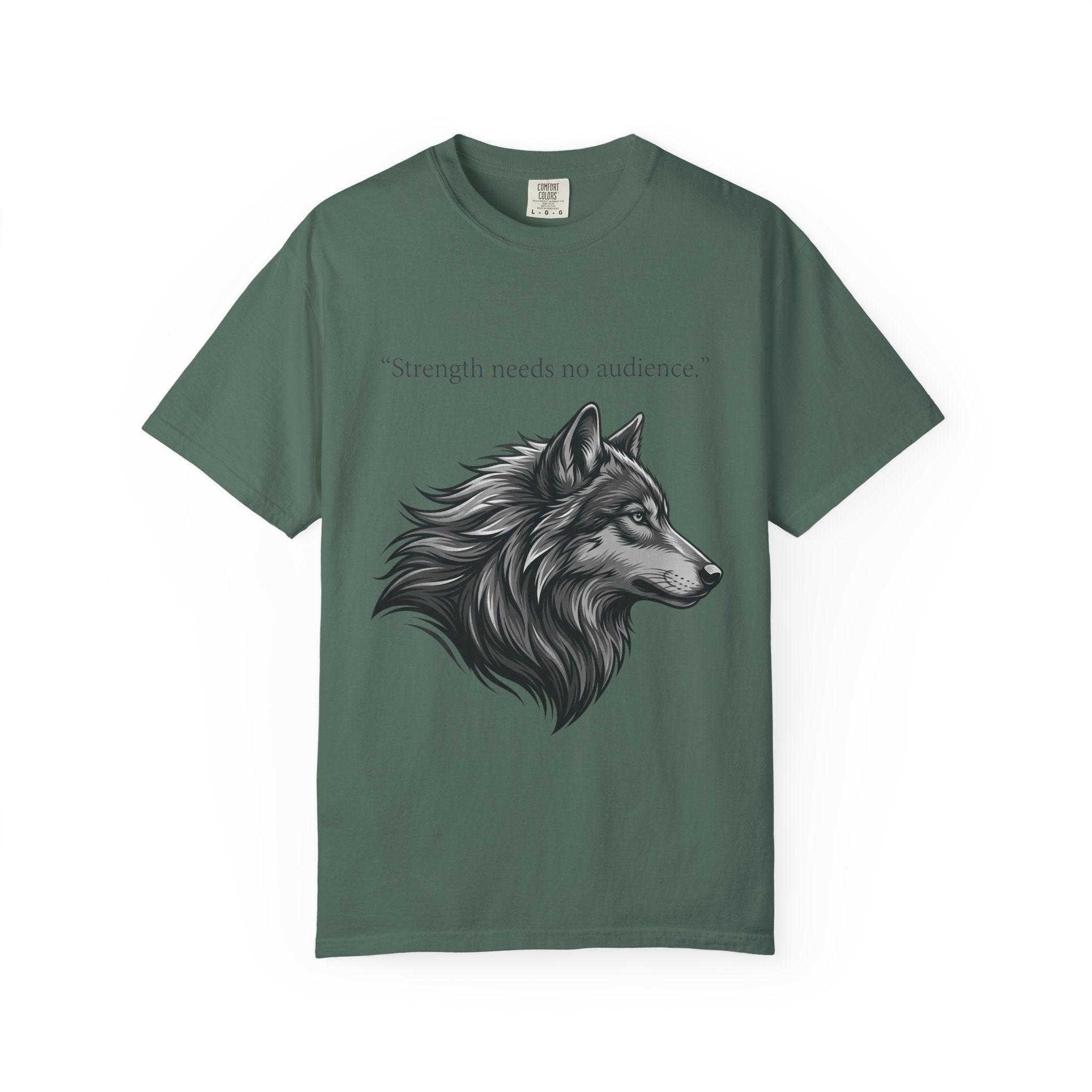 PRB Wolf Head T-Shirt — "Strength needs no audience" Inspirational Graphic Tee by Printify