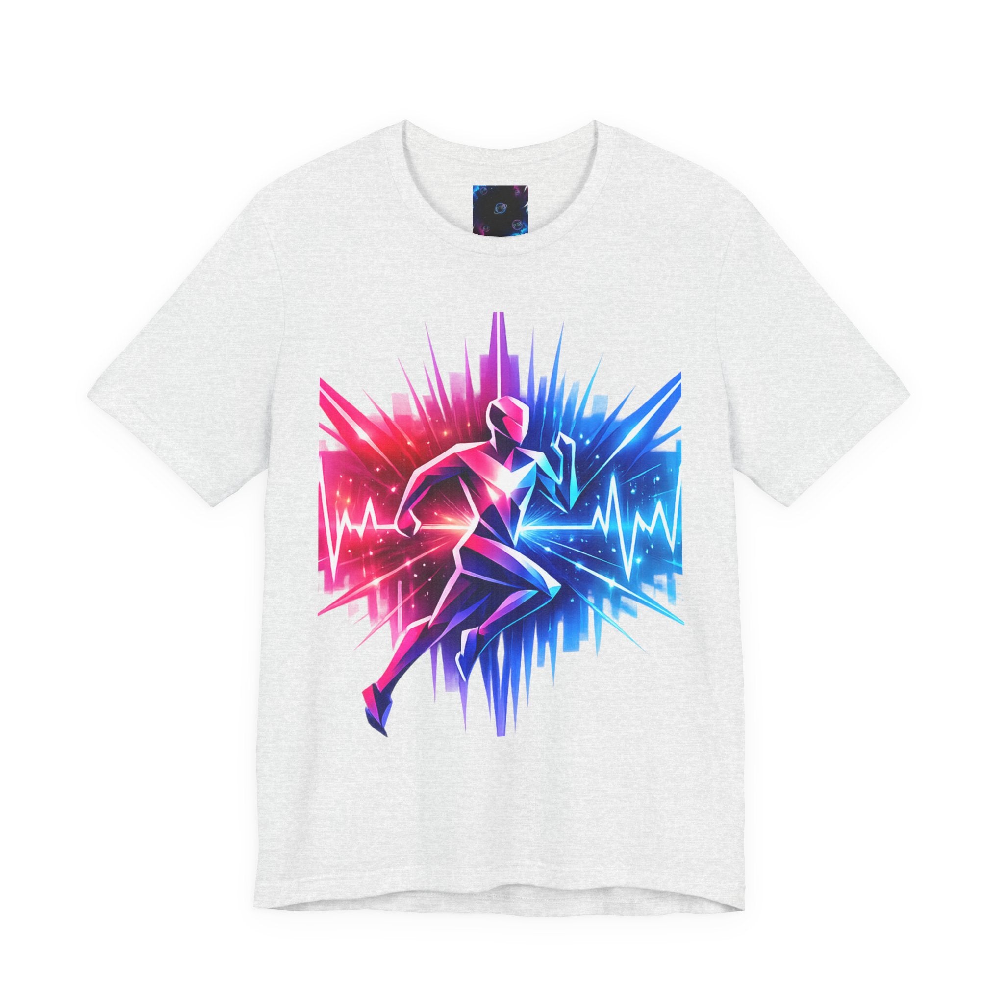Power Runs Black PRB Running Pulse Graphic Tee — Neon Runner Heartbeat Sports T‑Shirt by Power Runs Black