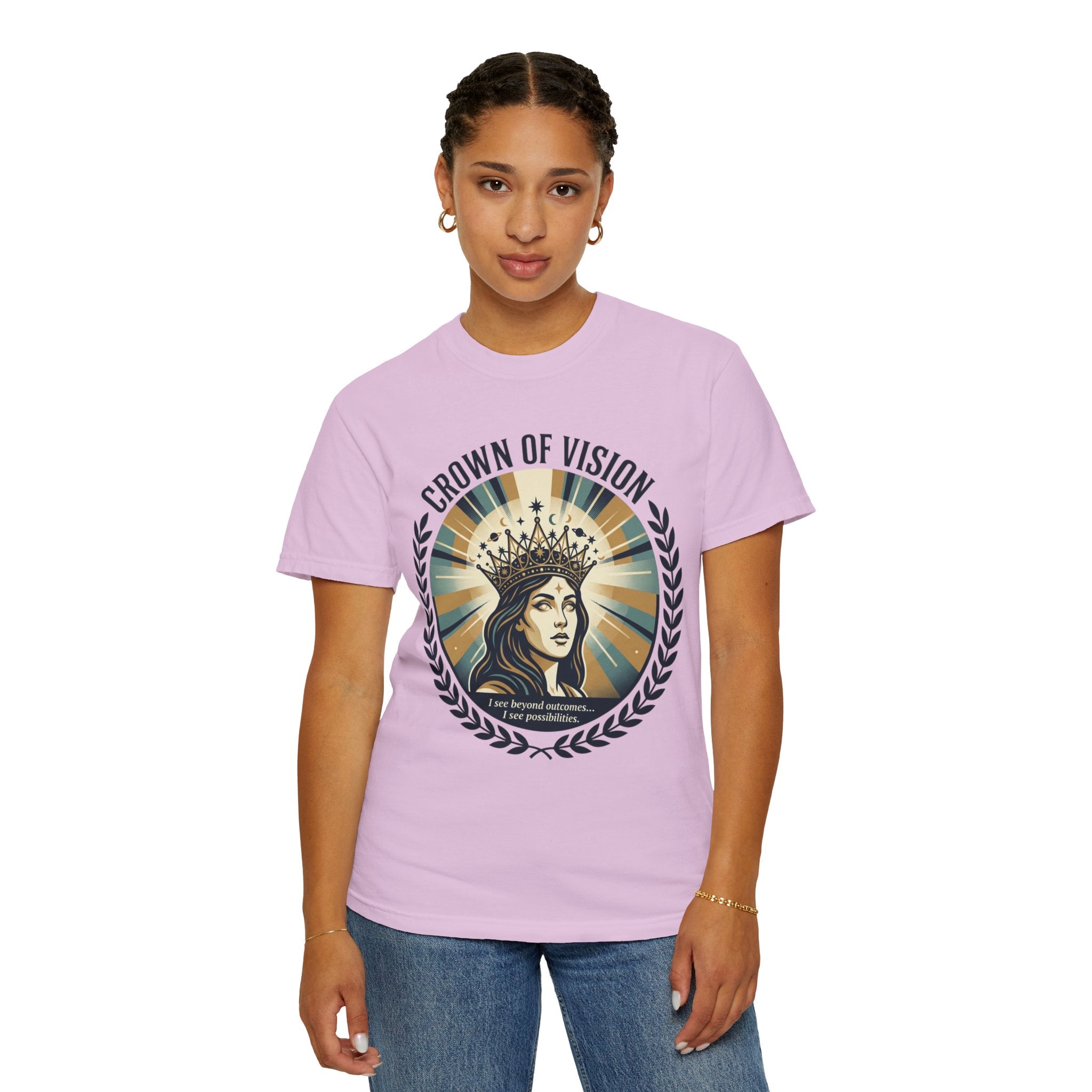 Power Runs Black Crown of Vision T-Shirt — Vintage Inspirational Graphic Tee by Printify