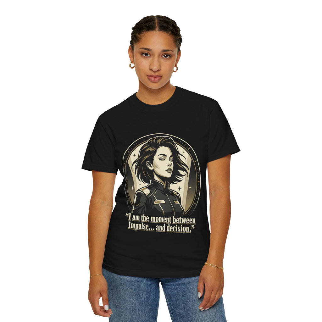 Power Runs Black Retro Space Captain Portrait T-Shirt — 'Fearless Commander' Graphic Tee by Power Runs Black