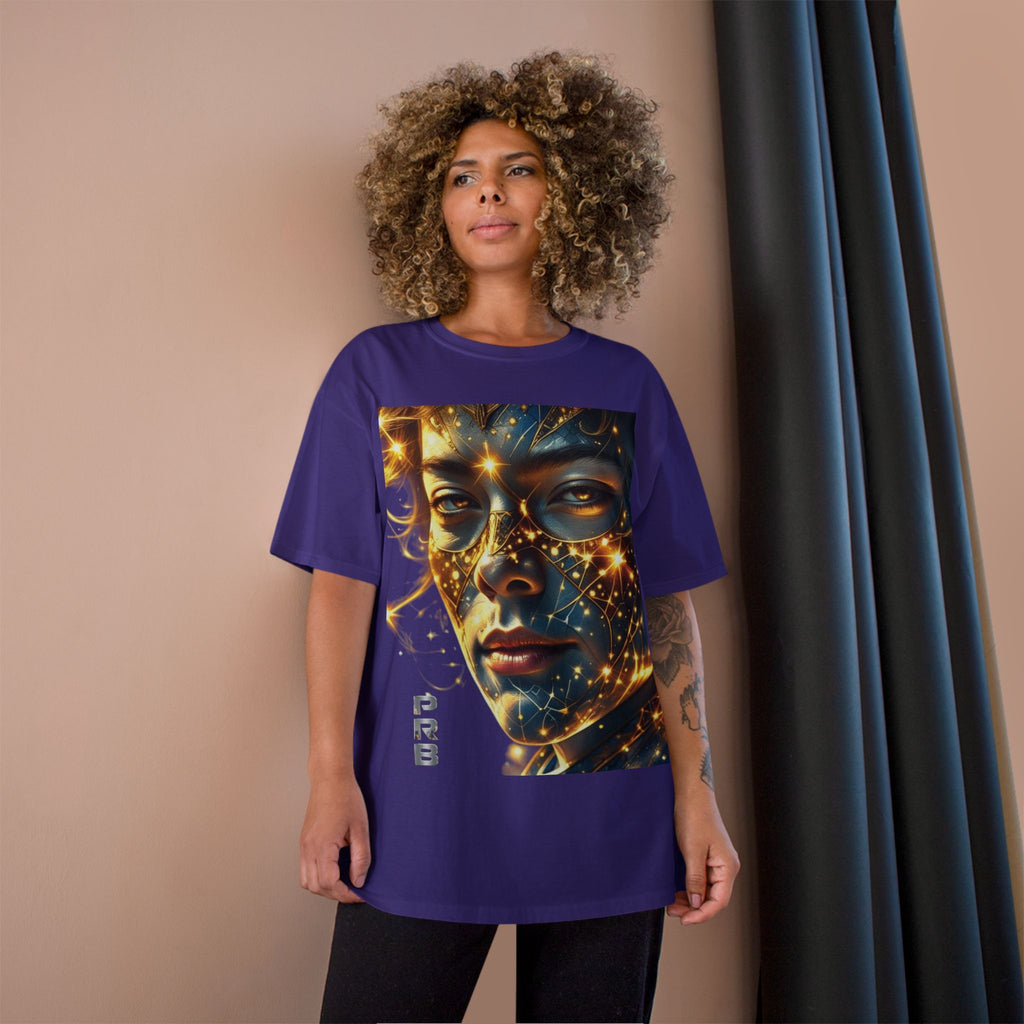 PRB Champion T-Shirt — Cosmic Face Art Tee (Radiant Star Portrait) by Printify