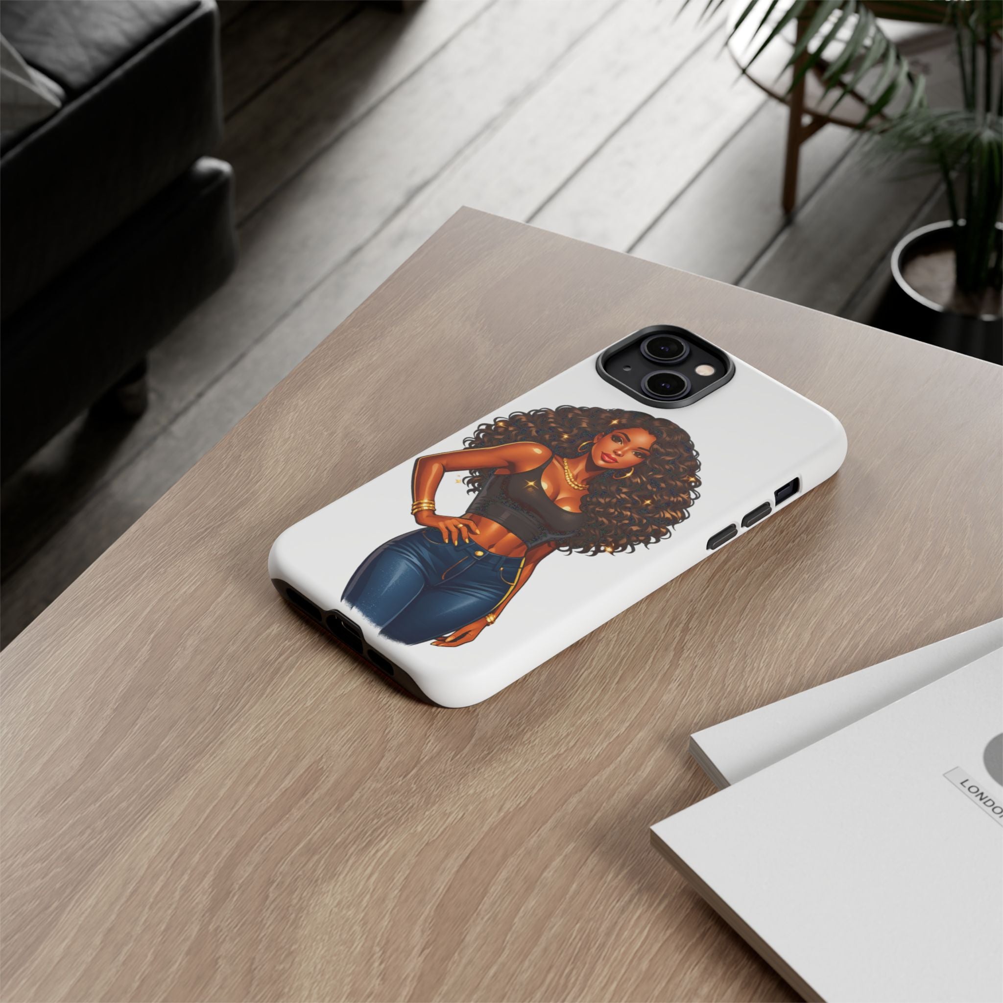 Pretty Rich Bitch by PRB Curly Hair Phone Case by Printify