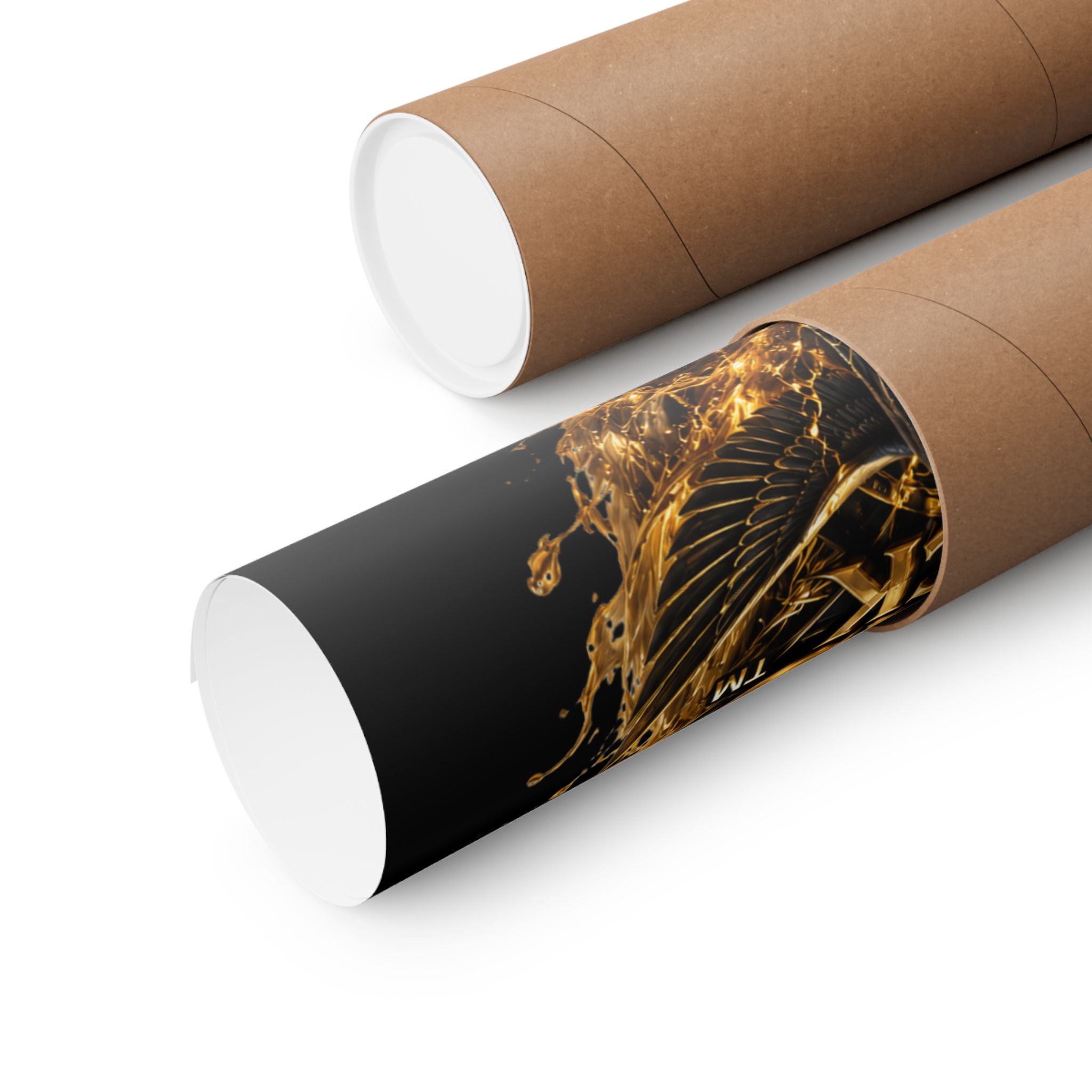 Power Runs Black Matte Poster — Afrocentric Gold Goddess Wall Art by Power Runs Black