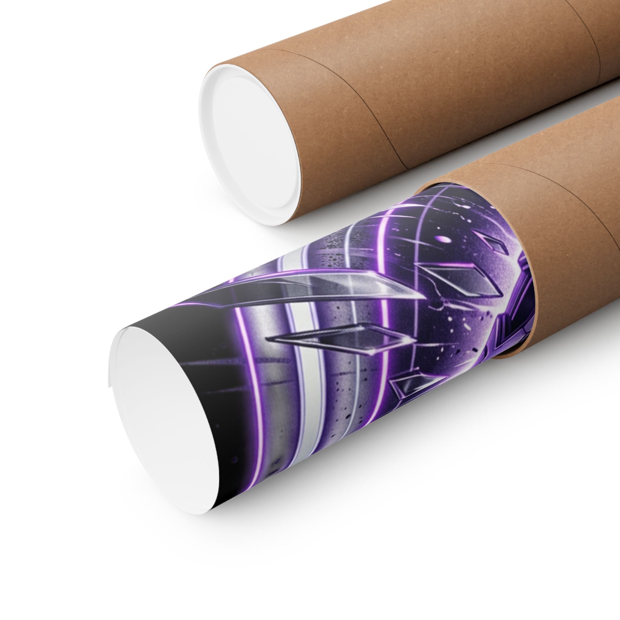 Power Runs Black Purple Energy Shield Matte Poster by Power Runs Black
