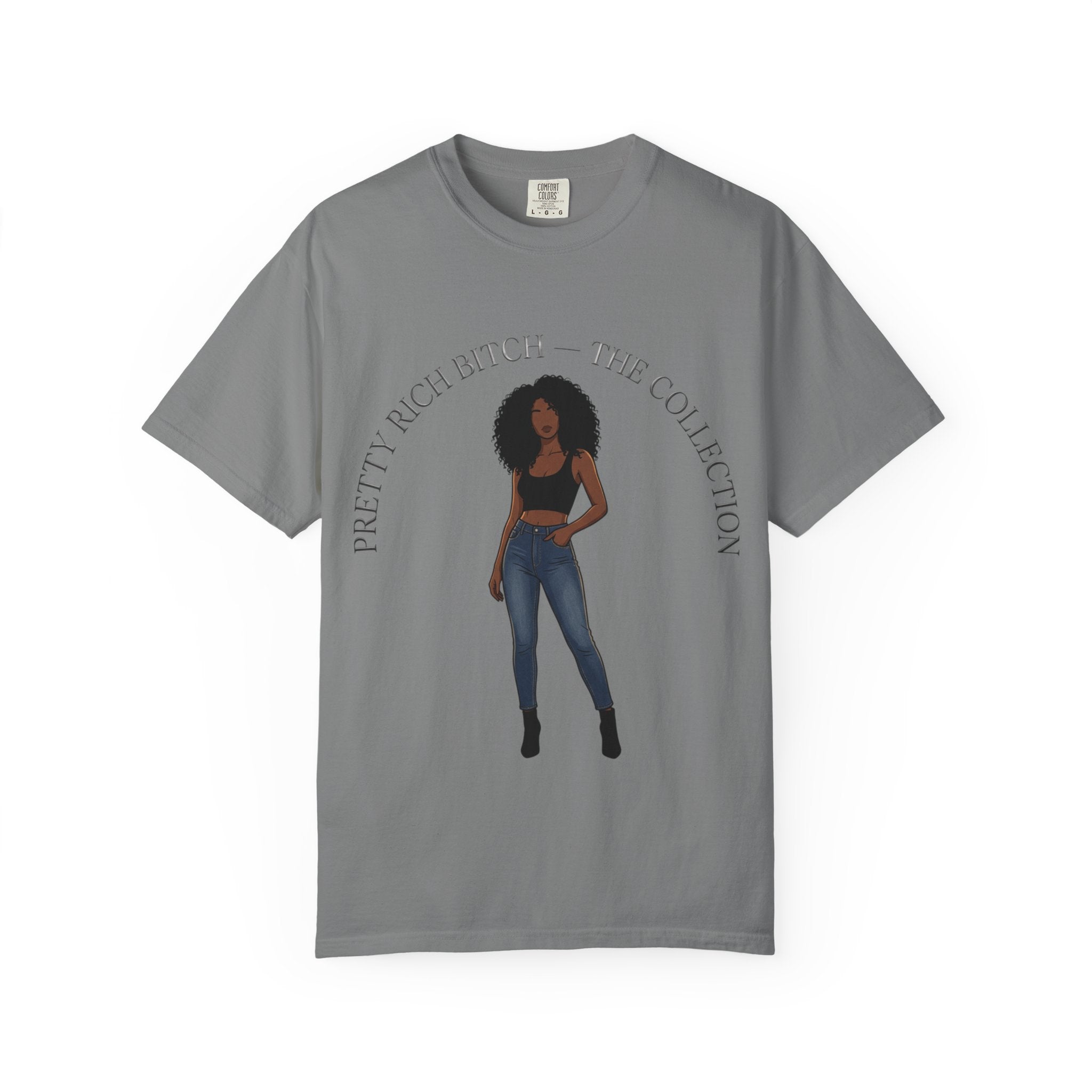 Pretty Rich Bitch The Collection by PRB Graphic Tee (Afro Curly Woman) by Power Runs Black