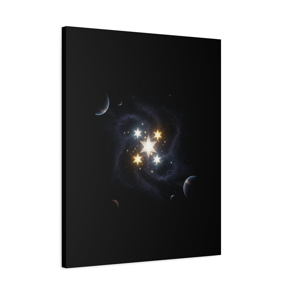 PRB Celestial Star Cluster Matte Canvas Print — Cosmic Planets Wall Art by Printify