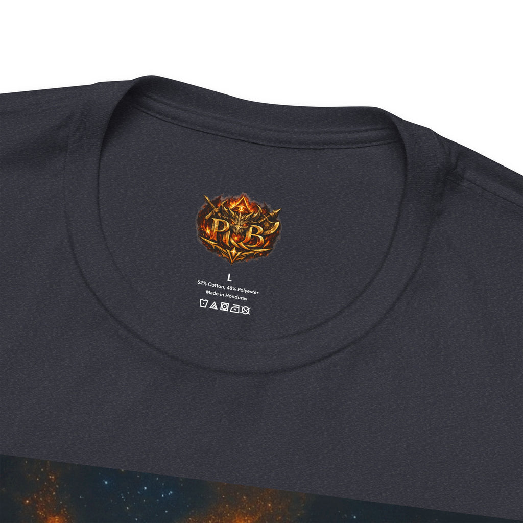 Power Runs Black PRB The Starbound Seven Tee – Retro Cosmic Superhero Poster Shirt by Power Runs Black