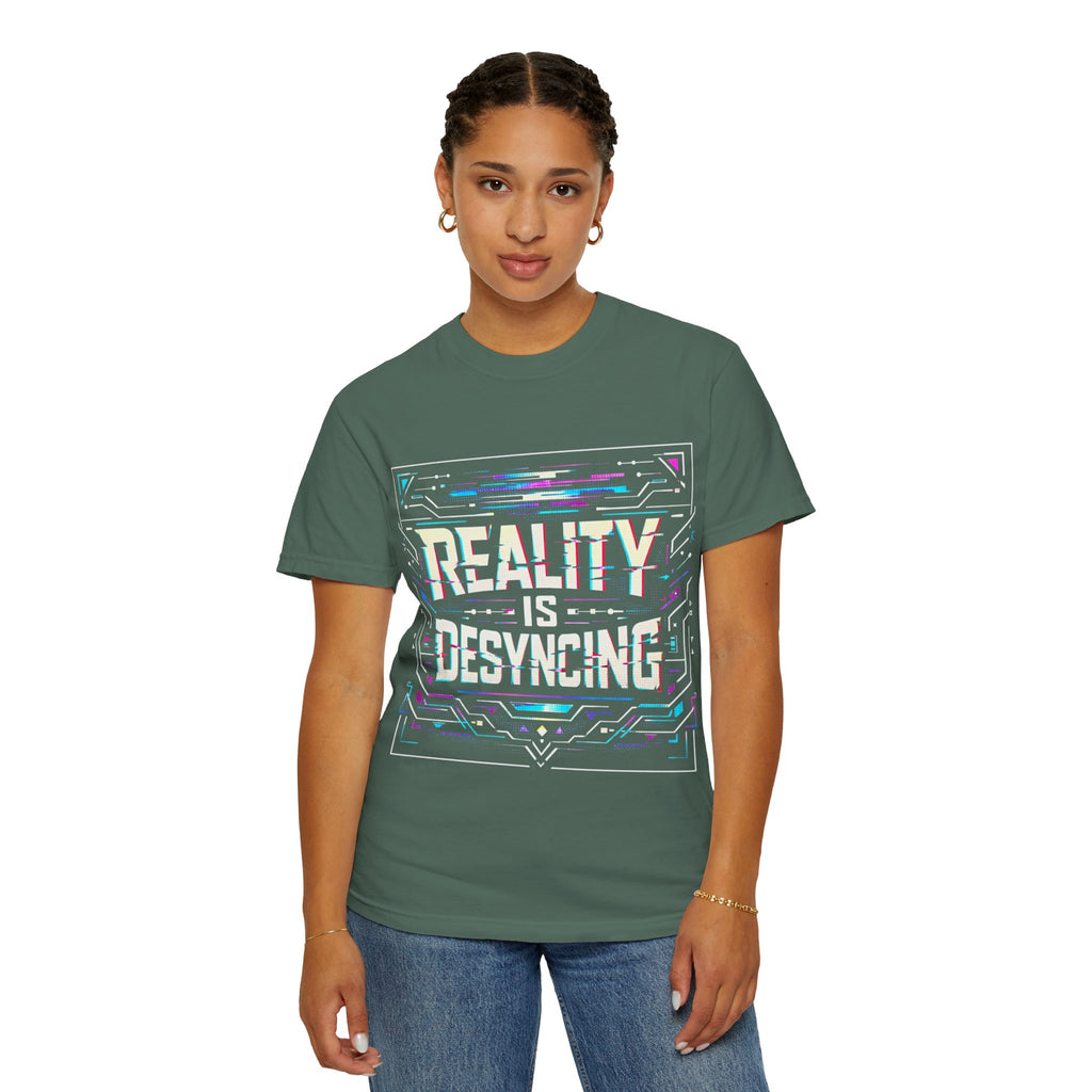 Power Runs Black PRB Glitchy Pastel "Reality Is Desyncing" T-Shirt by Printify