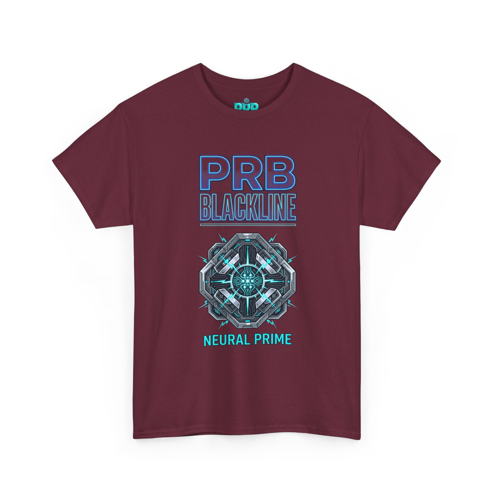 PRB Blackline Neural Prime Tech Tee — Futuristic Sci‑Fi Circuit Graphic T-Shirt by Printify