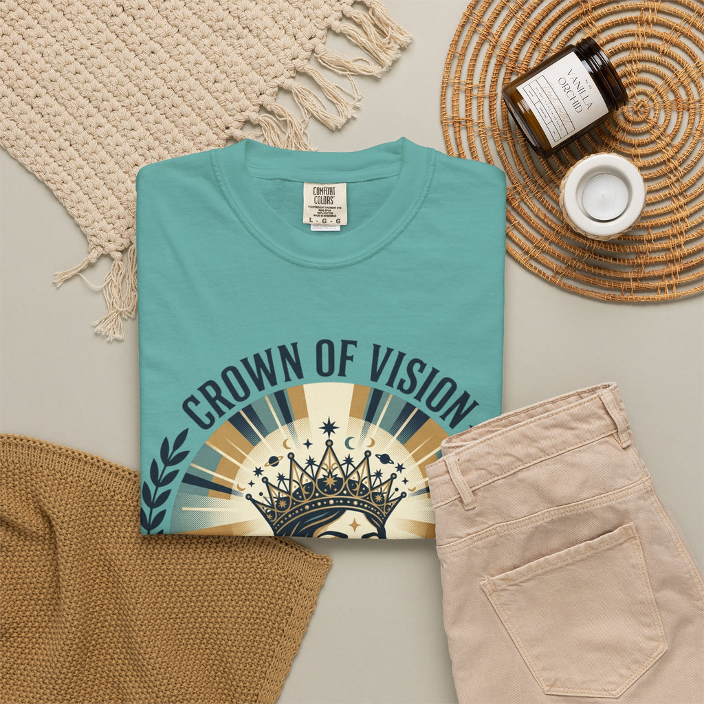 Power Runs Black Crown of Vision T-Shirt — Vintage Inspirational Graphic Tee by Printify