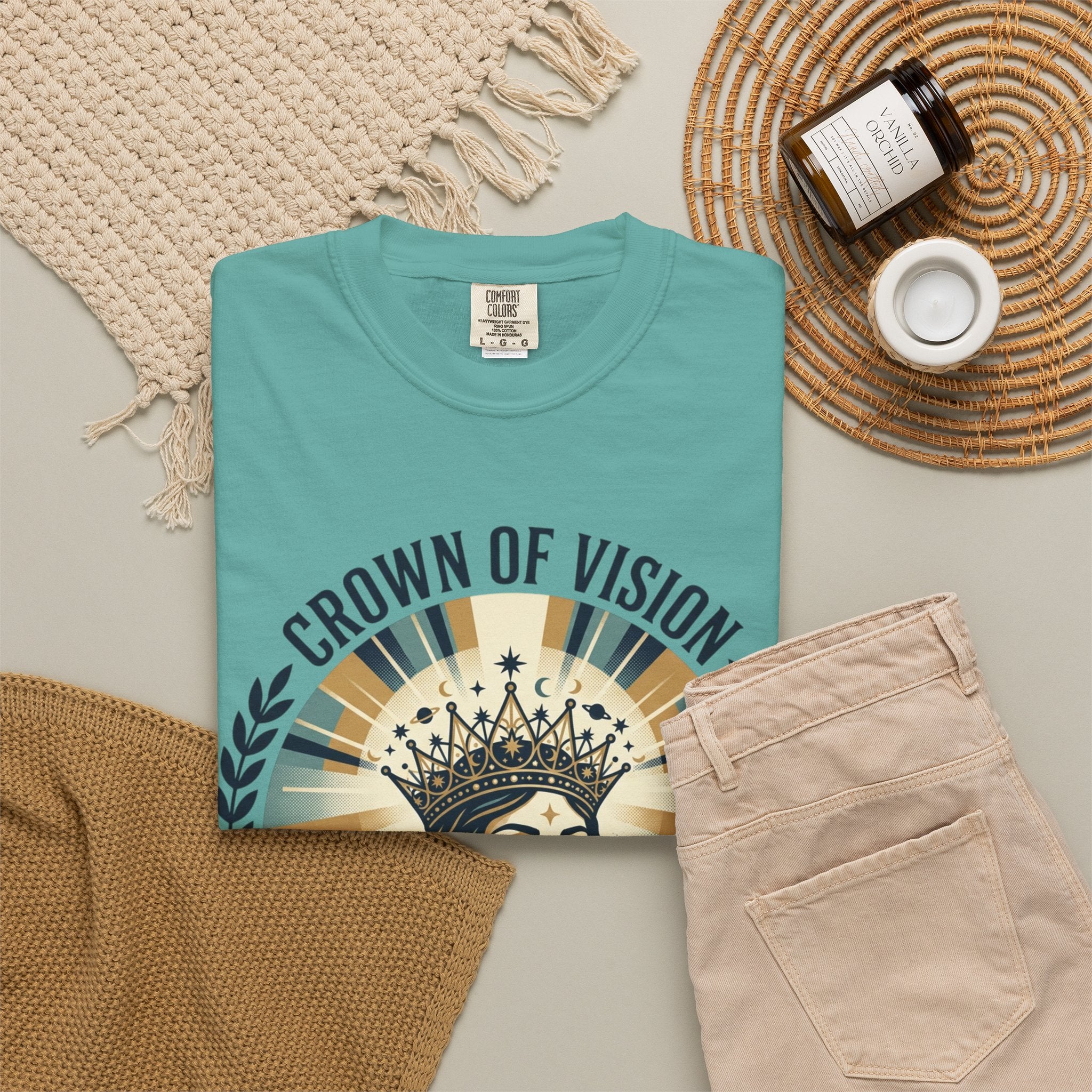 Power Runs Black Crown of Vision T-Shirt — Vintage Inspirational Graphic Tee by Printify